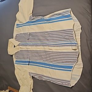 Wrangler Men's Size 16 x 35 Long Sleeve Button Up Striped Western Shirt RWB